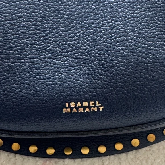 Isabel Marant Dark Blue Shoulder Bag with Gold Accents - Picture 3 of 10